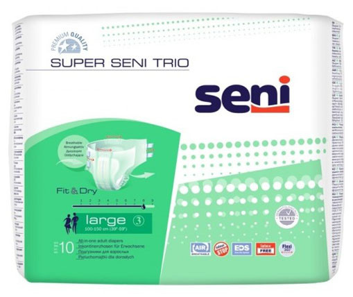 Подгузники для взрослых Super Seni Trio, размер 3 (Large), 10 шт.