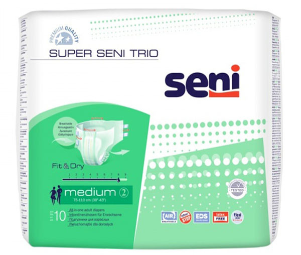 Подгузники для взрослых Super Seni Trio, размер 2 (Medium), 10 шт. - фото 1 - id-p62405594