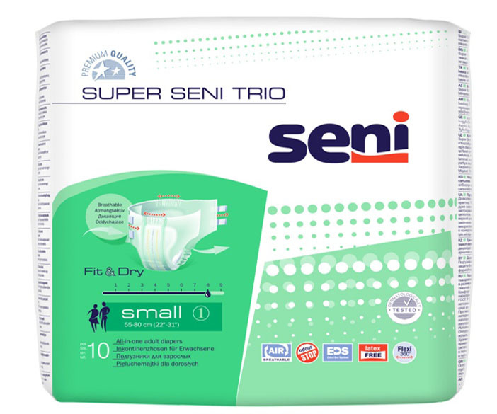 Подгузники для взрослых Super Seni Trio, размер 1 (Small), 10 шт. - фото 1 - id-p62405610