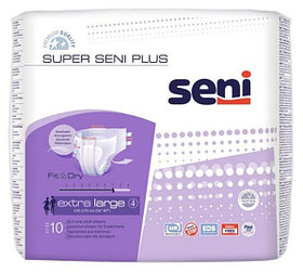 Подгузники для взрослых Super Seni Plus, размер 4 (Extra Large), 10 шт.