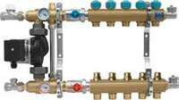 Коллекторная группа с профилем 1" для напольного отопления (серия 73A) 3 (410×501×123)