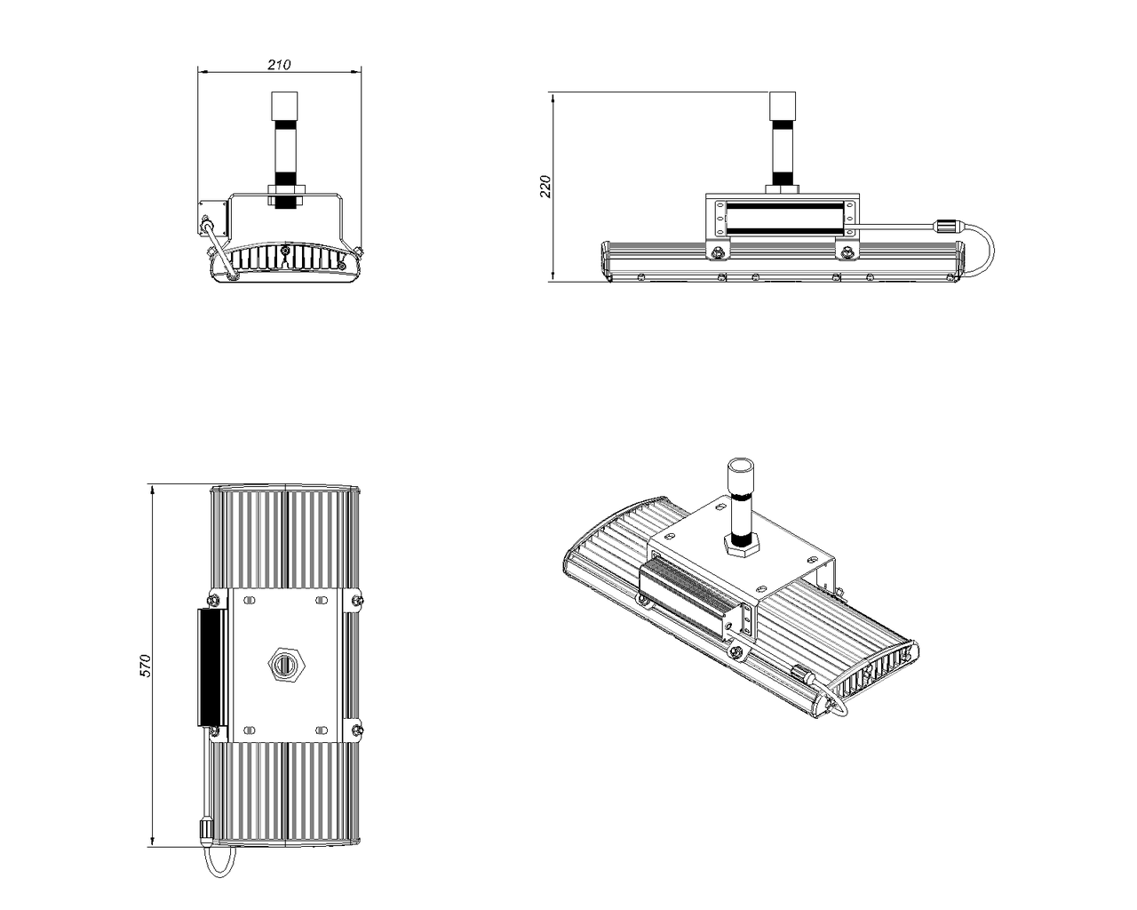 Промышленный светодиодный светильник LSТ-120-XXX-IP67,120 Вт, 13800 Лм, IP67 - фото 6 - id-p62485987