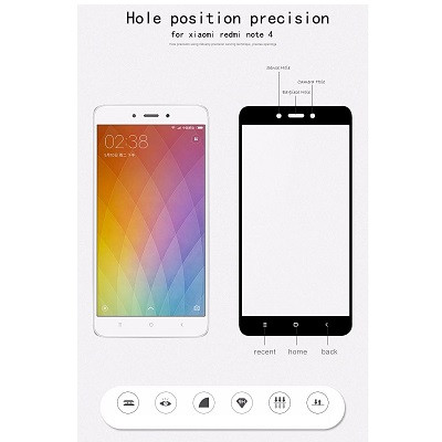 Защитное стекло Aiwo Full Screen Cover 0.33 mm Black для Xiaomi Redmi Note 4X - фото 3 - id-p62437538