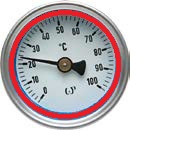 Термометр торцевой KAN-therm  100°C красный