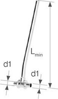 Тройник латунный Push с трубкой Cu Ø15 Lmin 750 мм 18×2,5 / 18×2,5