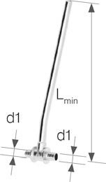 Тройник латунный Push с трубкой Cu Ø15 Lmin 750 мм 12×2 / 12×2 - фото 1 - id-p62462670