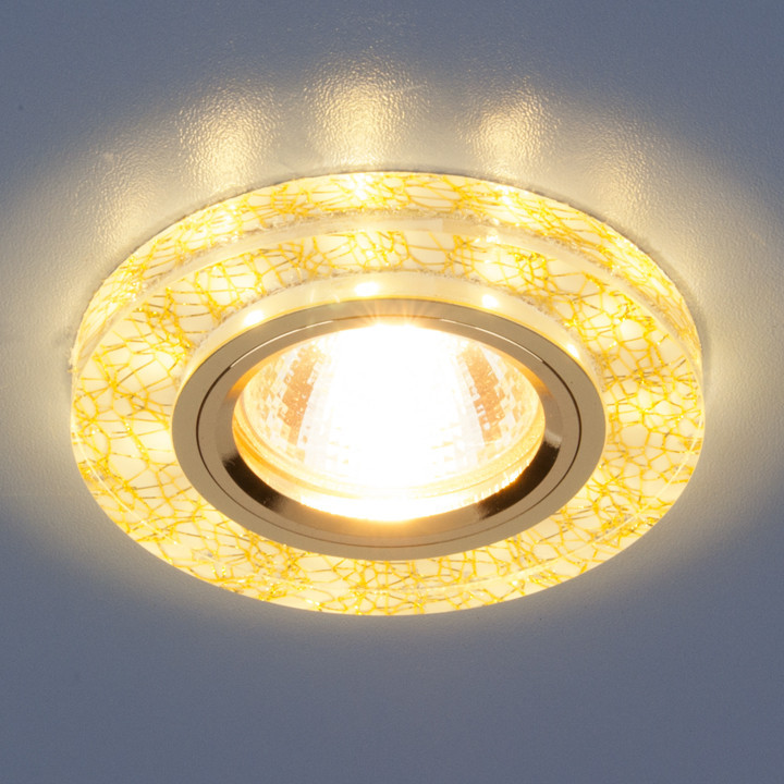 Точечный светильник со светодиодной подсветкой 8371 MR16 WH/GD белый/золото - фото 1 - id-p62472864