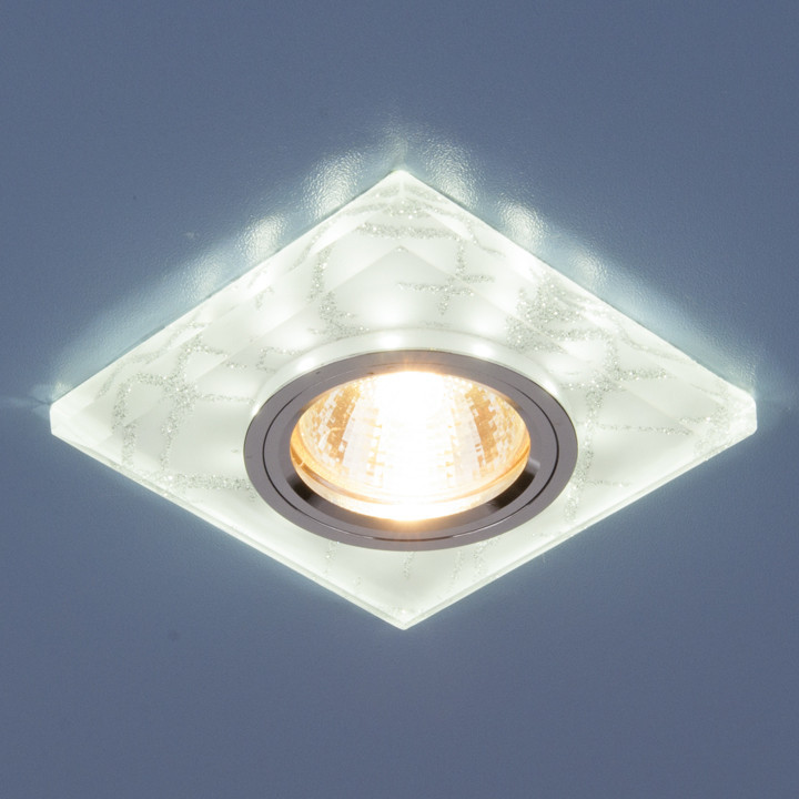 Точечный светильник со светодиодной подсветкой 8361 MR16 WH/SL белый/серебро
