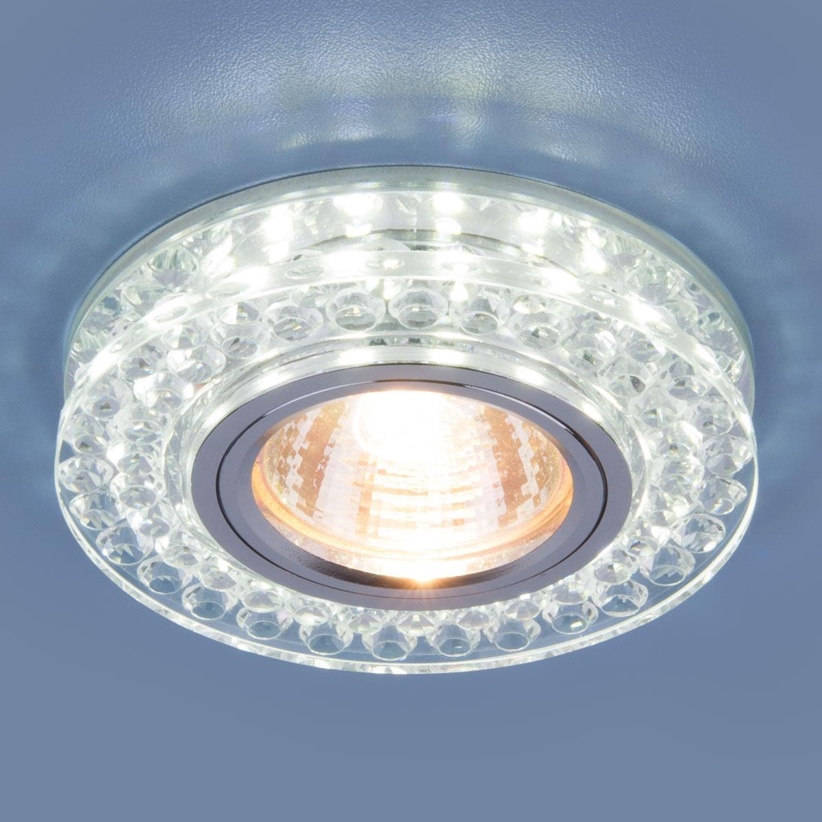 Точечный светильник со светодиодной подсветкой 8381 MR16 CL/SL прозрачный/серебро - фото 1 - id-p62472868