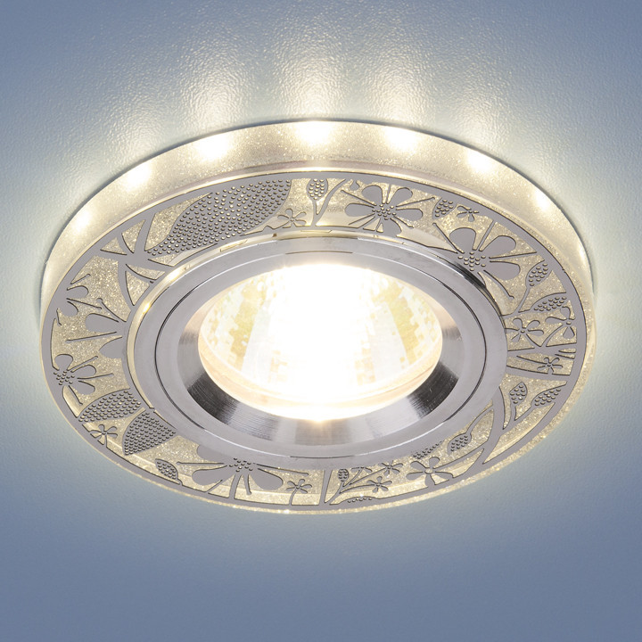 Светильник точечный со стеклом 8096 MR16 SL серебро - фото 1 - id-p62472924