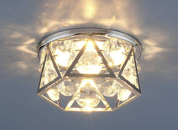 Точечный светильник со стеклом 7288 MR16 CH/CL хром/прозрачный - фото 1 - id-p62472989