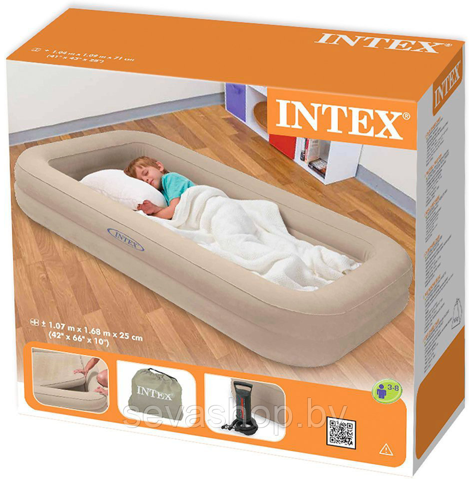 Детская туристическая кровать (с насосом) INTEX KIDS TRAVEL 66810NP - фото 1 - id-p62485897