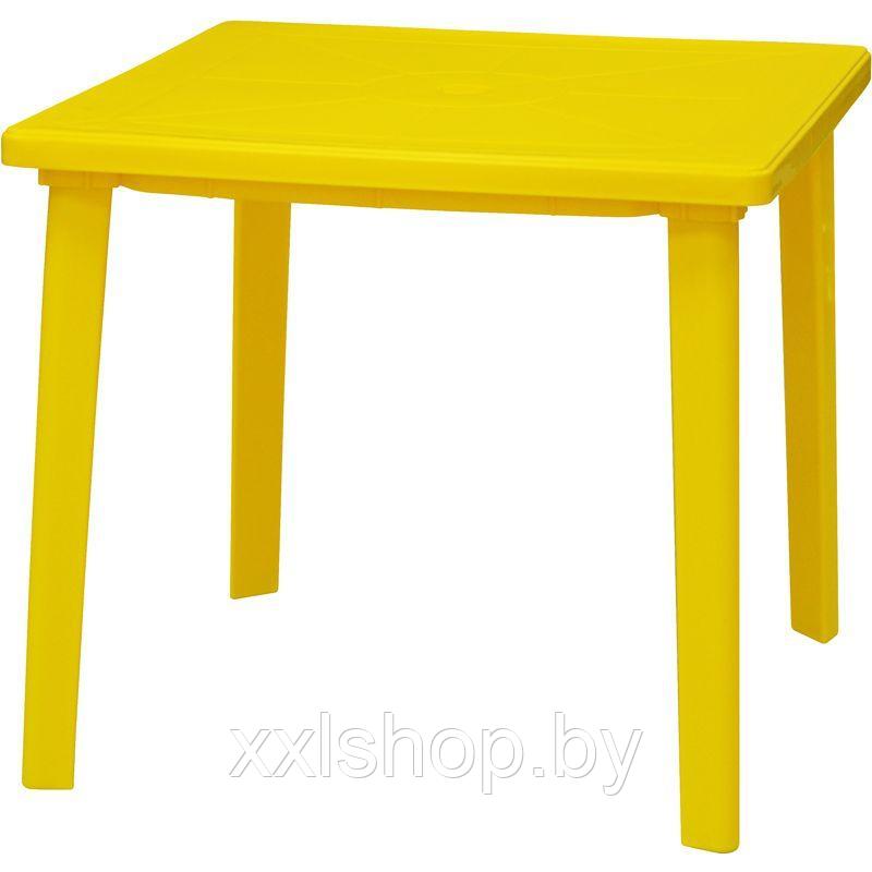 Пластиковый стол для дачи, квадратный желтый - фото 1 - id-p62509071