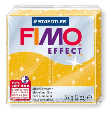 Пластика - полимерная глина FIMO Effect  57г золотой с блестками (8020-112)