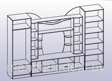 Стенка в гостиную Гамма 15 (340 см) - фото 6 - id-p62516189