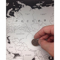 Скретч карта мира стираемая 58см х 82см, тубус (Стиральная карта) Limited edition черная