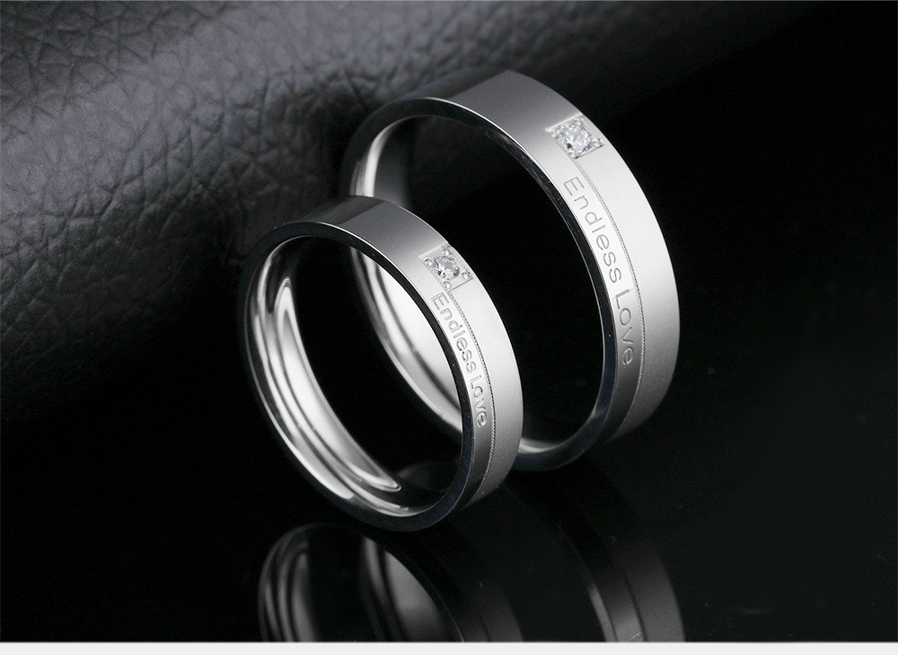 Парные кольца для влюбленных "Неразлучная пара 127" с гравировкой "Бесконечная любовь" - фото 4 - id-p33523774