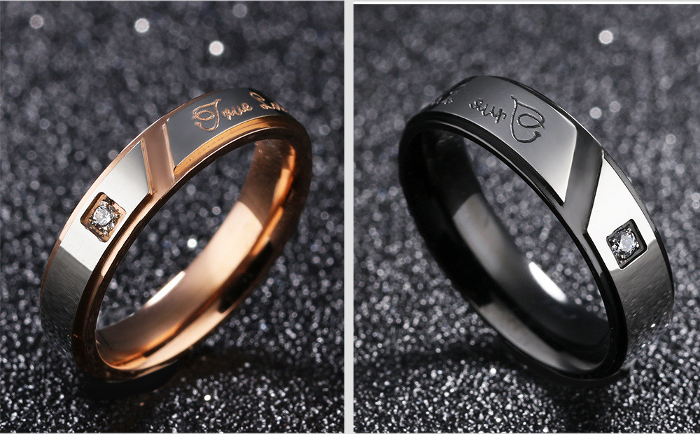 Парные кольца для влюбленных "Неразлучная пара 109" с гравировкой "Настоящая любовь" - фото 3 - id-p33139722