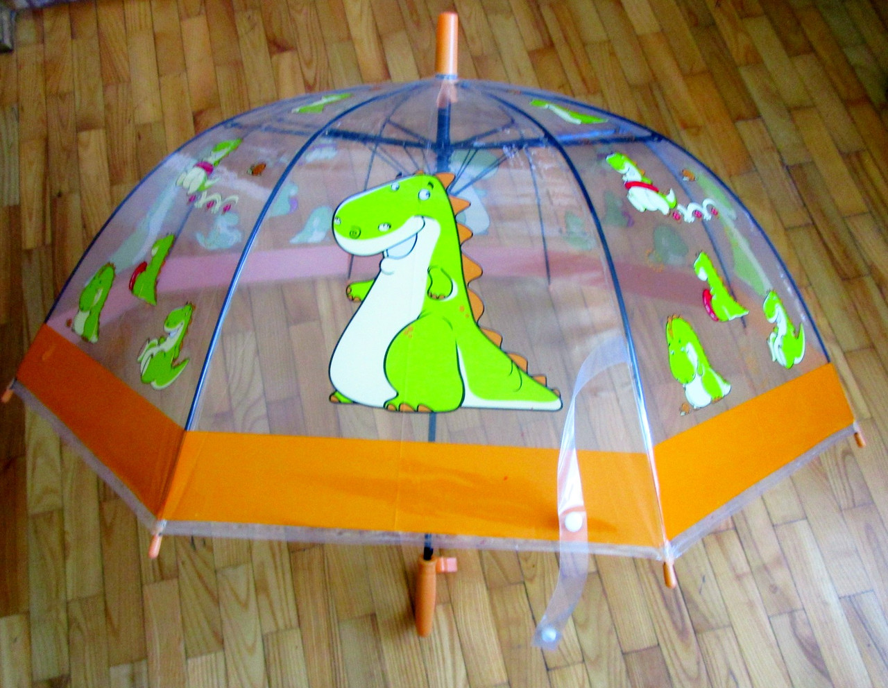 Детский зонт купол прозрачный "дракончик"