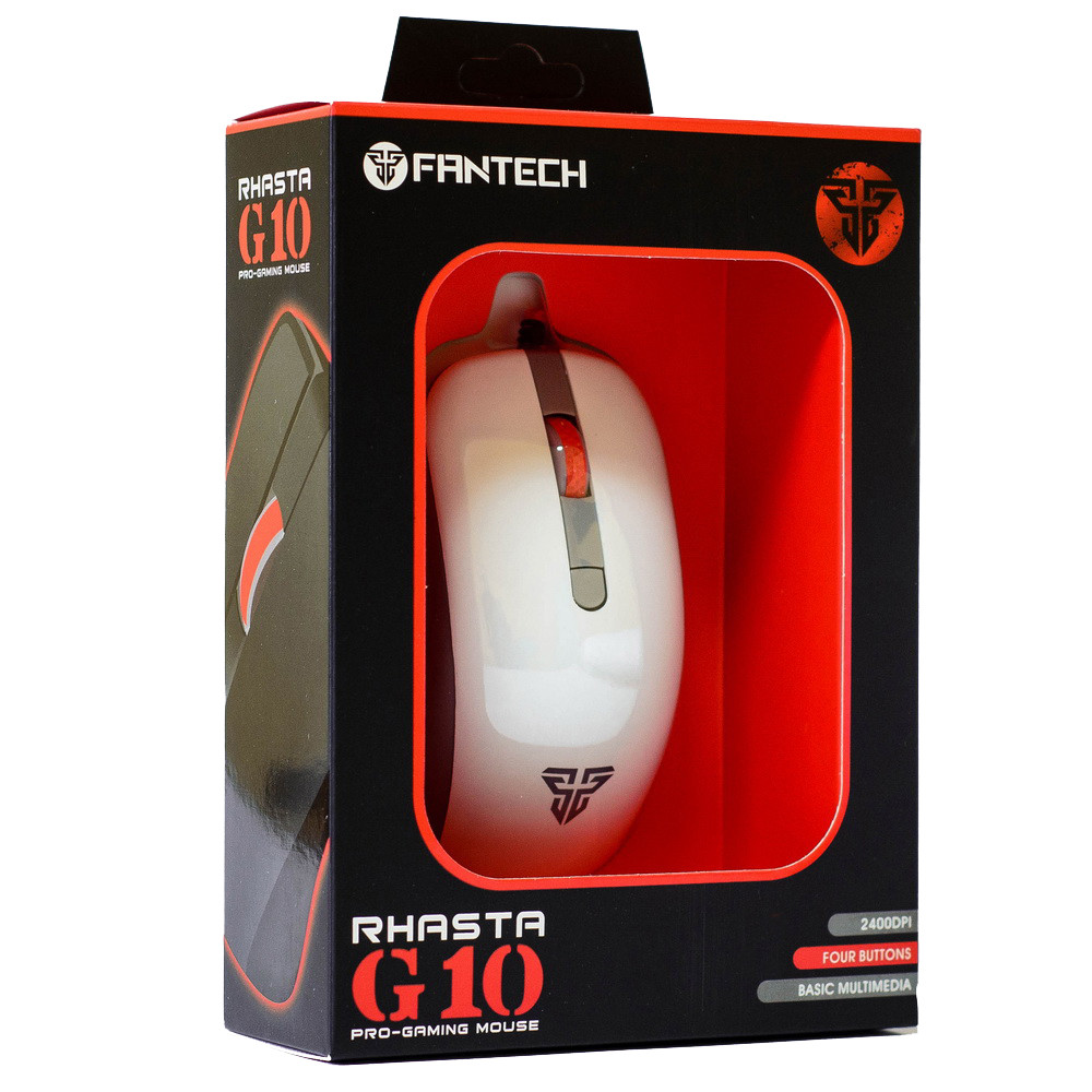 Проводная оптическая игровая мышь Fantech Rhasta G10 White, 4 кнопки, 1800-2400dpi - фото 5 - id-p62562555