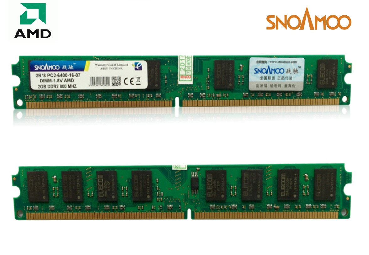 DDR2 2GB 800MHz PC2-6400 Оперативная память Snoamoo (AMD) - фото 1 - id-p62614101
