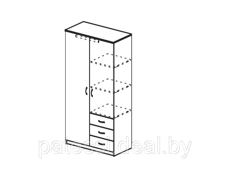 Шкаф-гардероб с шуфлядками