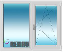 Окно пластиковое двухстворчатое REHAU GRACIO 1300*1400