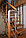 Ограждения для лестницы из нержавеющей стали с вставками из дуба, фото 3