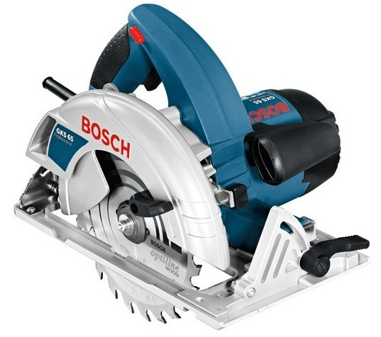 Циркулярная пила BOSCH GKS 65 в кор. 1600 Вт, диск 190х30 мм, до 65 мм, без регул. об.