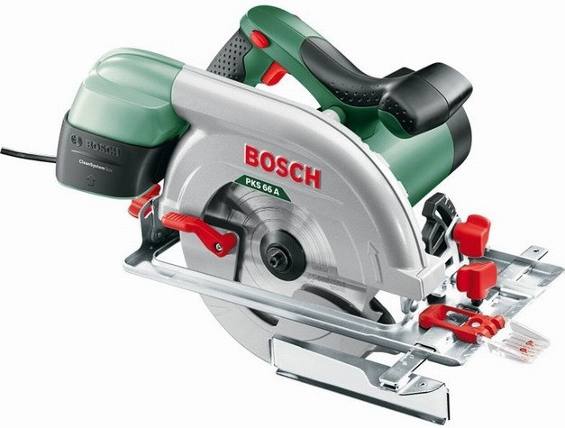 Циркулярная пила BOSCH PKS 66 A в кор. 1600 Вт, диск 190х30 мм, до 66 мм, без регул. об. - фото 1 - id-p62680814