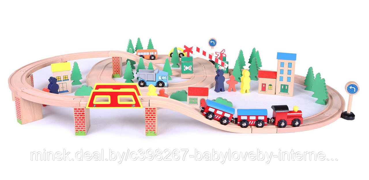 Железная дорога Eco Toys (75 предметов), фото 1
