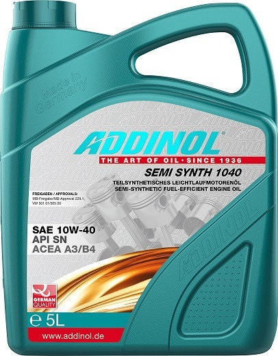 Масло моторное ADDINOL полусинтетическое Semi Synth 1040, 10W40, 5л