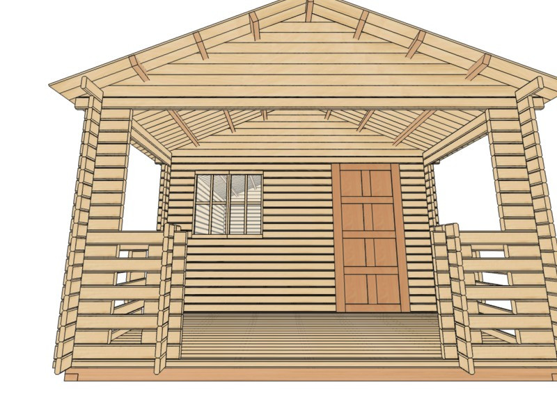 Летний дом с верандой " ТАТЬЯНА" 4х5,5м (13,83 + 5,4м²) - фото 6 - id-p33745868