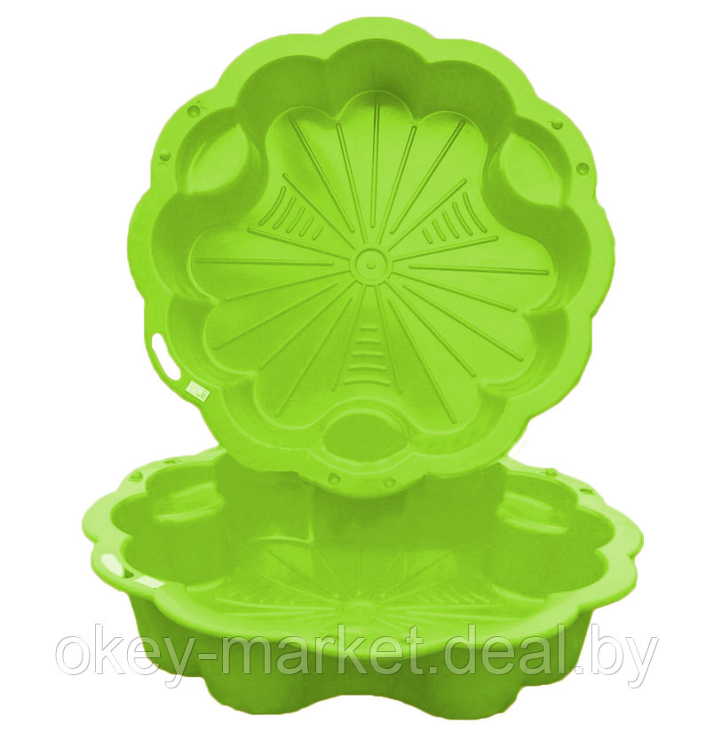 Детская песочница - бассейн с крышкой XXL 3Toysm , цвет зеленый, фото 2