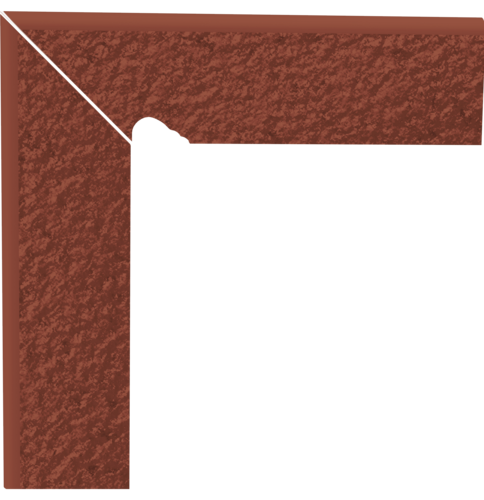 Клинкерная плитка для лестницы Paradyz Natural Rosa Duro левый элемент - фото 1 - id-p62891554