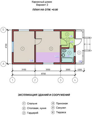 Дом каркасный 2-х комнатный (садовый домик) S=35,8кв.м, фото 2