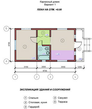 Дом каркасный 2-х комнатный (садовый домик) S=35,8кв.м, фото 2