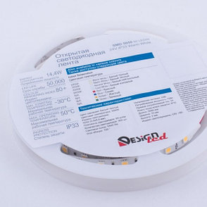 Открытая светодиодная лента теплого белого свечения 5050 60 LED, IP 20, 14,4 Вт/м, 24V Lux DesignLed
, фото 2