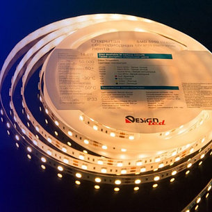 Открытая светодиодная лента теплого белого свечения 5050 60 LED, IP 20, 14,4 Вт/м, 12V Lux DesignLed
, фото 2