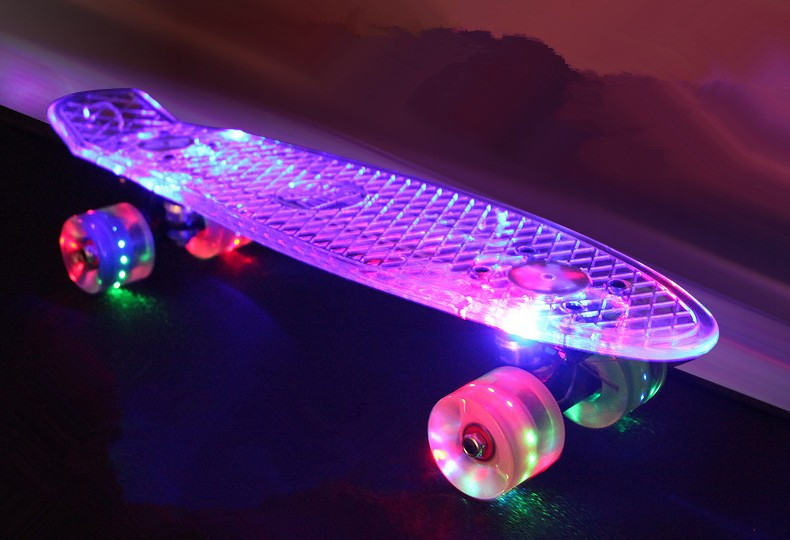Пенниборд со светящимися колесами 56см (разные цвета) - фото 1 - id-p63020443