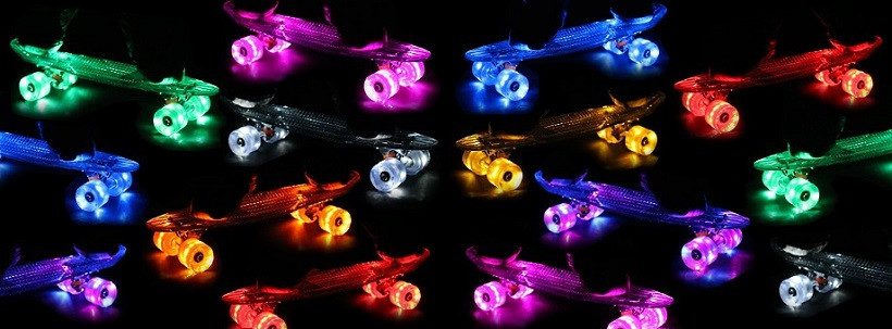 Пенниборд со светящимися колесами 56см (разные цвета) - фото 3 - id-p63020443