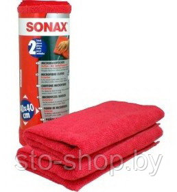 Салфетка микрофибра для полировки кузова 40х40см (2шт) Sonax 416241, фото 1