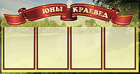 СТЕНД ПО ИСТОРИИ, "ЮНЫ КРАЕВЕД" р-р 100*50 см, с бортом