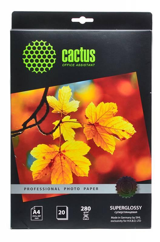 Фотобумага Cactus Prof A4, 280 г/м2, 20 л., одност. суперглянцевая (CS-HGA428020) - фото 1 - id-p63157105