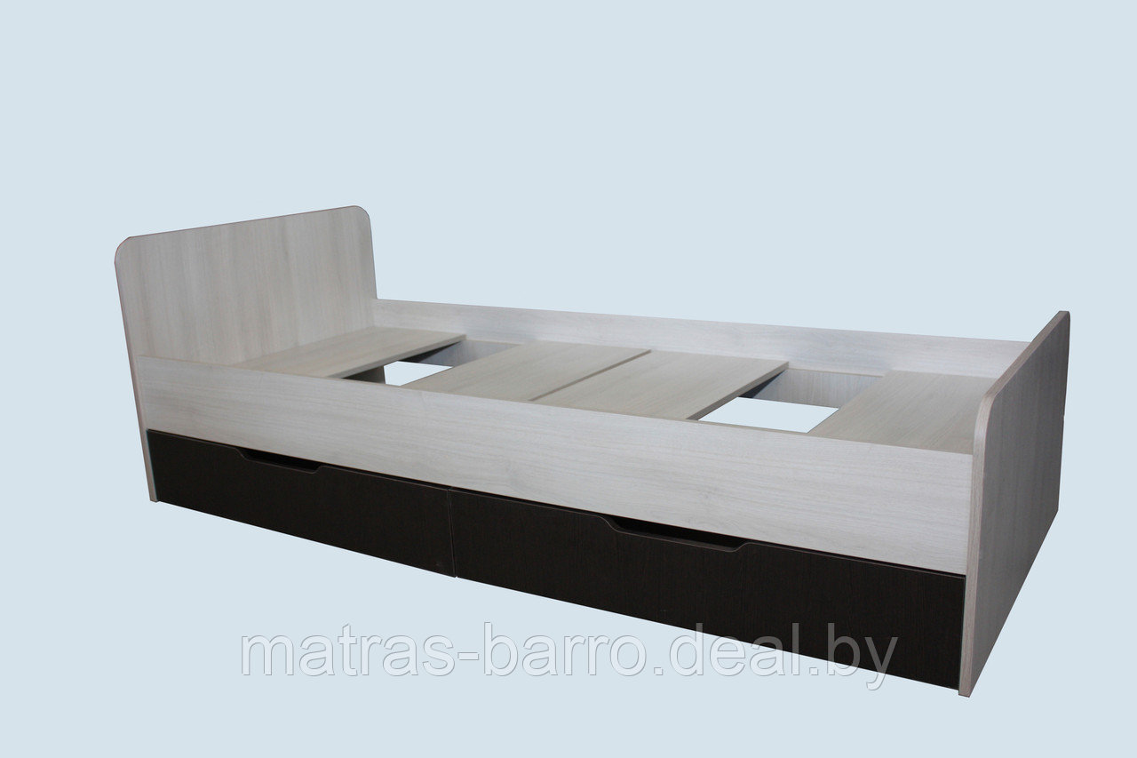 Односпальная кровать с ящиками Лира-1 венге/ясень шимо светлый - фото 3 - id-p63218733