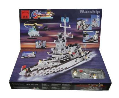 Конструктор Enlighten Brick (Брик) 112 Военный корабль и вертолет Warship 910 деталей аналог LEGO (Лего)