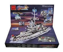 Конструктор Enlighten Brick (Брик) 112 Военный корабль и вертолет Warship 910 деталей аналог LEGO (Лего)