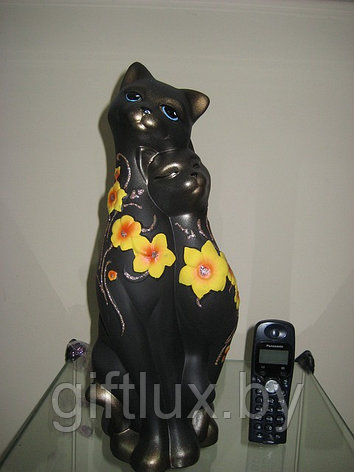 Сувенир-копилка Кошки "Свидание" Цветы",гипс,42см, фото 2