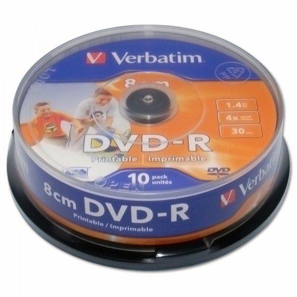 Mini DVD-R Disc Verbatim 1.4Gb, 4x, 8см, на шпинделе, printable - фото 2 - id-p63386775