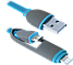 Кабель 8-pin (Lightning) + MicroUSB Defender USB10-03BP синий, 1м, фото 3